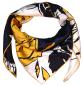 Preview: Foulard Shawl Silk Satin 110X110 White Black Gold